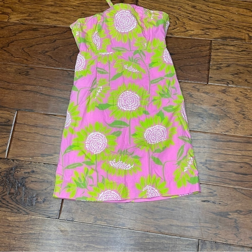 Vintage Y2K soleil white‎ label Lilly Pulitzer floral short sleeve dress